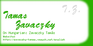 tamas zavaczky business card