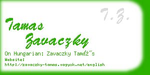 tamas zavaczky business card